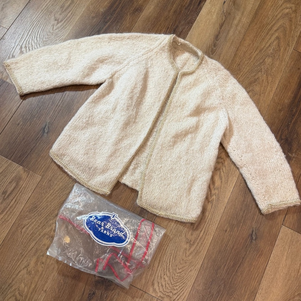 Vintage 40’s 50’s Mohair Handmade Sweater Vintage Mohair Sweater Cardigan Knit